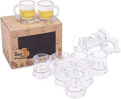 Mini Plastic Beer Mug Shot Glasses With Handles For Party-2.16'' Tall-2 Oz (Set  • $40.88