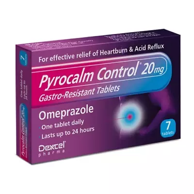 Pyrocalm Control 20mg Tablets For Heartburn & Acid Reflux (7 Or 14 Tablets) • £9.79