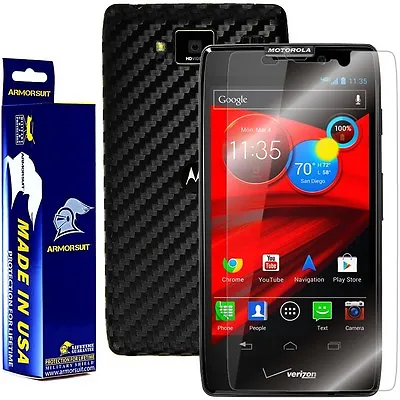 ArmorSuit MilitaryShield Motorola Droid Razr Maxx Screen + Black Carbon Fiber • $18.45