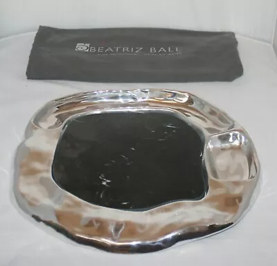 Beatriz Ball Vento Marble Silver Cutting Board With Dip 6367 Tray Party ~ NWT • $124.77