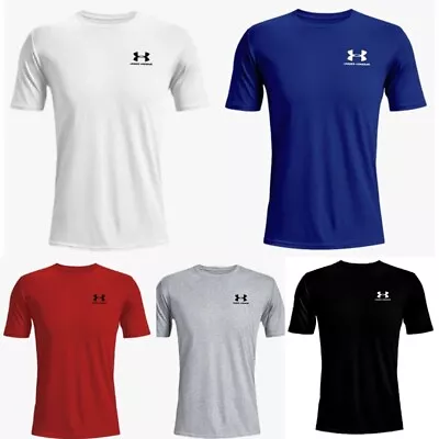 Under Armour Tshirt For Mens Gym/Sport 100% Cotton Chest Logo MORE THAN 10 COLOR • £12.25