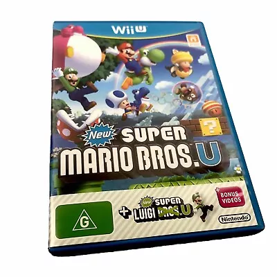 New Super Mario Bros. U + New Luigi U Nintendo Wii U Game PAL Tested & Working • $29.90