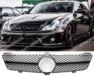 2008+ Mercedes W219 C219 Singe Bar Grille CLS63 CLS 55 Gloss BLACK SERIES AMG • $123.21