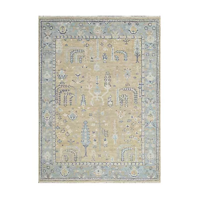 7' 9''x9' 10'' Warm Beige Hand Knotted Traditional Oushak Wool Area Rug • $1140