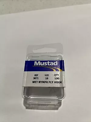 Mustad  9671 Wet Nymph Size 18 Fly   Tying Hooks (100CT) NEW • $5