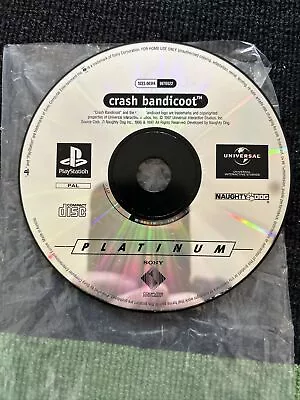 Crash Bandicoot (Play Station 1 Platinum) Disc Only! • £13.99