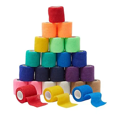 24-Rolls Colorful Medical Self Adhesive Bandage Wrap 2 Inch X 5 Yards Vet Tape • $19.59