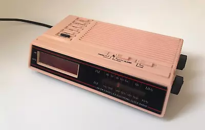 Vintage PINK Digital Alarm Radio Plug In Hong Kong ALARM NOT WORKING • $18