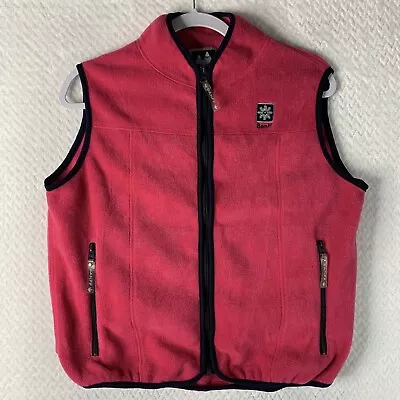 Banff Canada Moose Fleece Vest Women’s Large Emma Fitted Zip Up Pink • $35