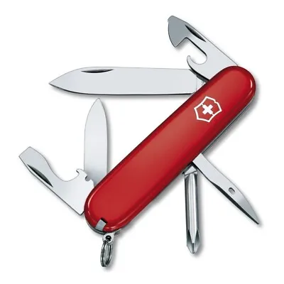 VICTORINOX Red Tinker Swiss Army Multi-Tool Pocket Knife 91mm Closed SAK - USED • $12.50
