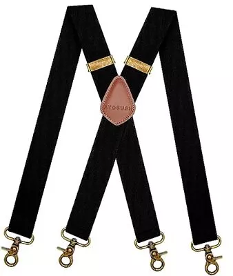  Vintage Suspenders For Men Heavy Duty 4 Snap Hooks For Belt Loops Adjustable  • $26.19