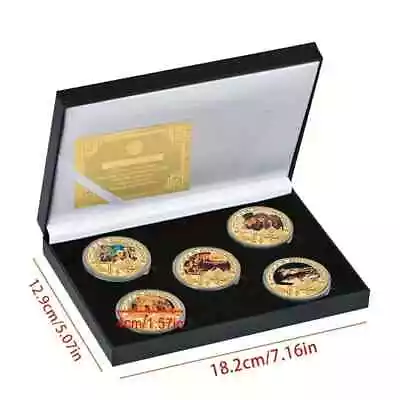 Egypt Pharaoh 5 Medal Set In Gift Box Golden Plated • $25