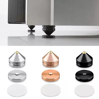 4pcs Aluminum Alloy HIFI Audio Amp Speaker Spike Cone Pad Isolation Base Feet • $19.14