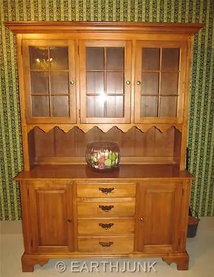 Ethan Allen CIRCA 1776 China Cabinet With Antiqued Seeded Glass 18 6818 • $1599.99