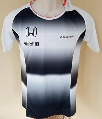 MCLAREN Honda Brand New Tags F1 Formula 1 Sleeve Print T Shirt S Adults • £14.99