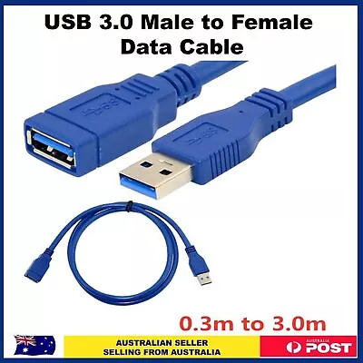 USB 3.0 Male To Female Data Extension Cord PC Game Laptop Super Speed Cable • $3.99