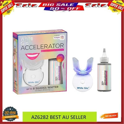 $39.99 • Buy White Glo Accelerator Teeth Whitening Kit With LED Light For Sensitive Teeth And