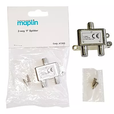 Certified Maplin 2-Way F Splitter With Power Pass On Both Ports • £3.59