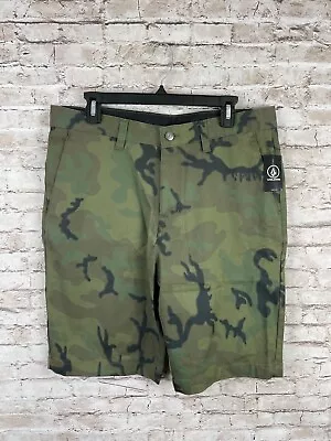 New Volcom Shorts Men's 34 Monty Stretch Camo Modern 10 Inseam • $24.99