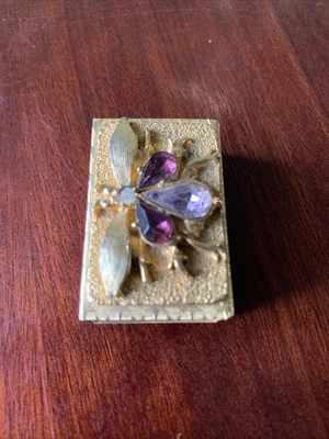 £12 • Buy Vintage Gold Coloured Matchbox Holder Case 