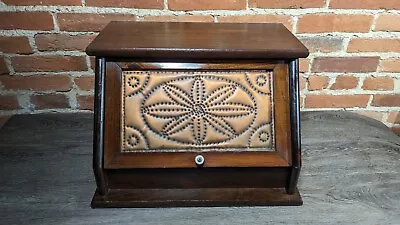 $89.99 • Buy Vintage Farmhouse Wood & Punched Tin Copper Star Bread Box Potato Onion