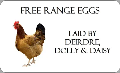 X21 Personalised Egg Box Stickers Free Range Brown Chicken Carton Labels • £2.70