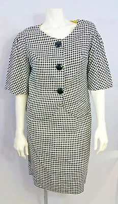 Women  2 Pc Gingham Skirt Suit Mad Men 50's Style Jrs Of Califonia Vintage Sz 15 • $44.99