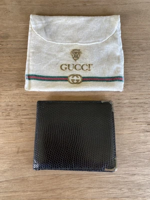 $179.89 • Buy Gucci Vintage Classic Black Men's Bifold Wallet Lizard Made In Italy AUTHENTIC