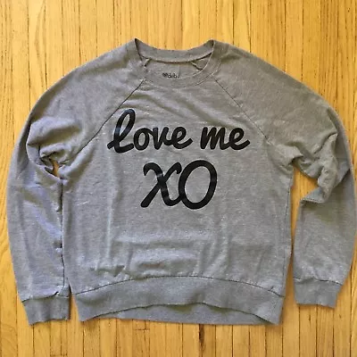 DEB Juniors  LOVE ME XO  Crewneck Pullover Sweatshirt. Sz Small $29.99 Gray • £12.34