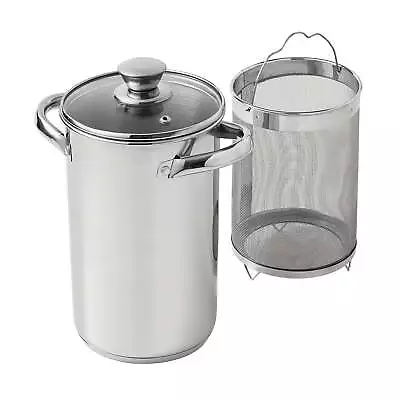 3-Piece Stainless Steel 3.5-Quart Vegetable Steamer Pot With Glass Lid Silver • $18.23