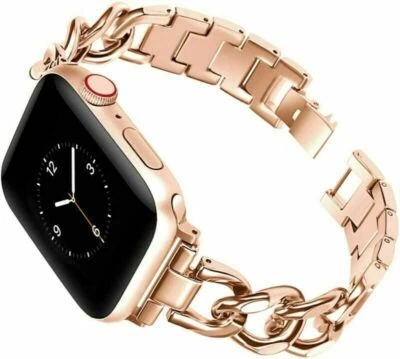 $22.88 • Buy For Apple Watch Series 8 SE 7 6 5 4 3 2 1 38/42/41 45mm Cowboy Chain Metal Strap
