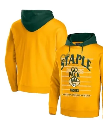 Men's Green Bay Packers NFL X Staple Gold Throwback Vintage Wash Hoodie PLUS 3XL • $50