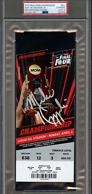 Mike Krzyzewski Coach K Signed 2015 Final Four Championship Ticket Psa Auto 10 • $999.99