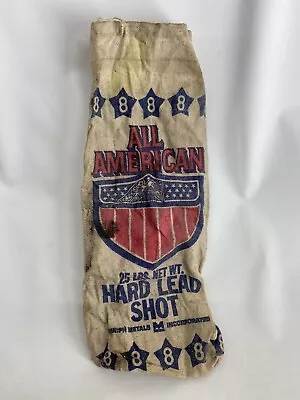 Vtg All American No.8 Hard Lead Shot 25 Lb Canvas Bag Murph Metals Incorporated • $12.85