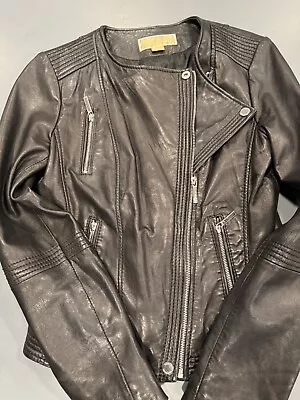 Michael Kors Leather Biker Jacket Size Small • $54.95