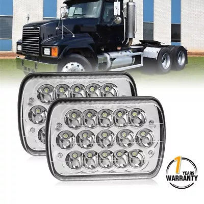 Pair 7X6 5x7 For Mack CH SFA MS300P CH600 CS200P LED Headlights Hi-Lo Beam H6054 • $28.49