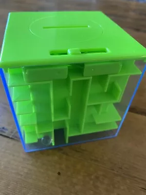 Money Maze Brain Teaser Bank 3D Puzzle Coin Box Green Saving Game Piggy Bank • $11.99