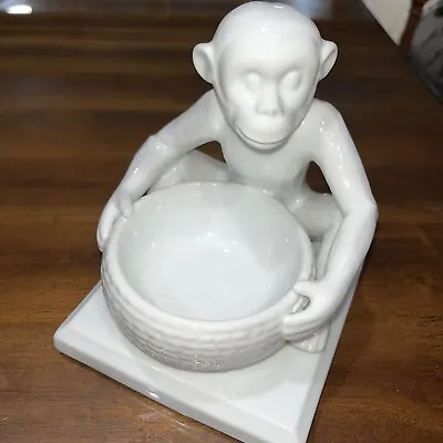 Ceramic White Monkey Basket White • $49.99