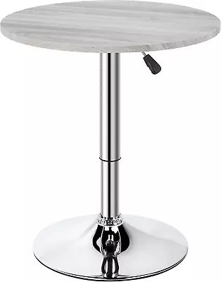 Round Pub Table Height Adjustable With 360 Swivel MDF Tabletop For Dining Bistro • $75.99