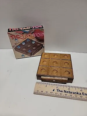 Vintage Deluxe Tic Tac Toe Mini Wooden Board Game Travel 1981 Taiwan  • $10