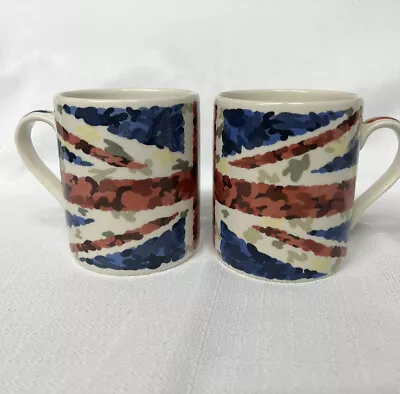 Mark And Spencer M & S British England Flag Coffee Mug Union Jack Set Of 2 • £28.94