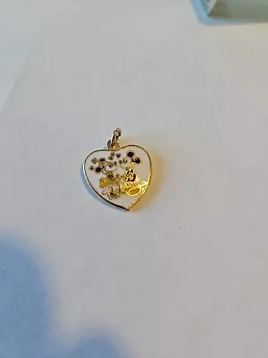 Vintage Minnie Mouse Heart Shaped Gold Tone Pendant Walt Disney Productions • $11.99