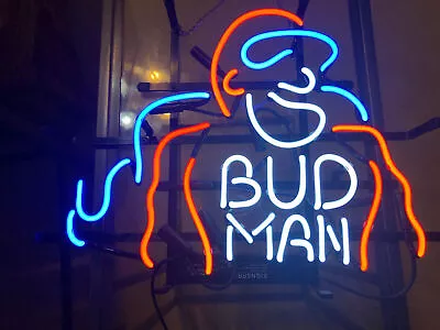 Bud Man Hero Beer Logo 20 X16  Neon Light Sign Lamp Wall Decor Bar Handmade • $148.89