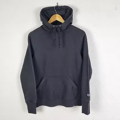 Champion Hoodie Womens Medium Black Pullover Hooded Sweater Oversized Gym Wear • £9.95