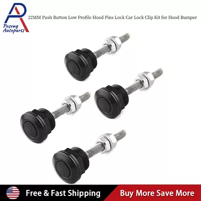 4 X Push Button Quick Release Hood Bonnet Pins Lock Clip Car Bumper Latch Kit  • $13.99