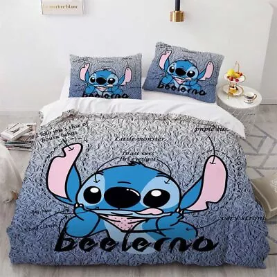 Personalized Lilo & Stitch Ohana Blue Stitch Personality Features Bedding Set • $76.50