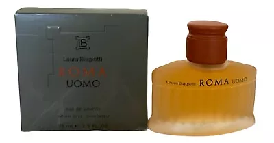 Roma Uomo By Laura Biagiotti 2.5 Oz EDT Spray Men Cologne VINTAGE - NEW In Box • $29.99