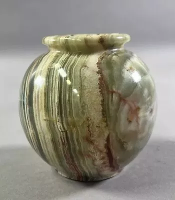 Green Onyx Natural Marble Vase Approx. 4” Polished Underside • $7.99