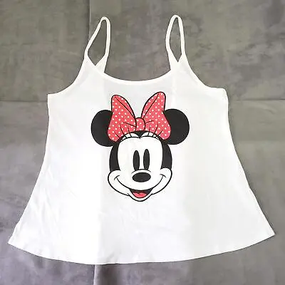 Disney Minnie Mouse Cotton Tank Top Cami White New Disney World Disney Land $50 • $9
