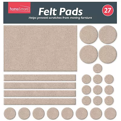 27 Felt Pads Self Adhesive Sticky Wood Furniture Floor Chair Legs Protectors • £2.99